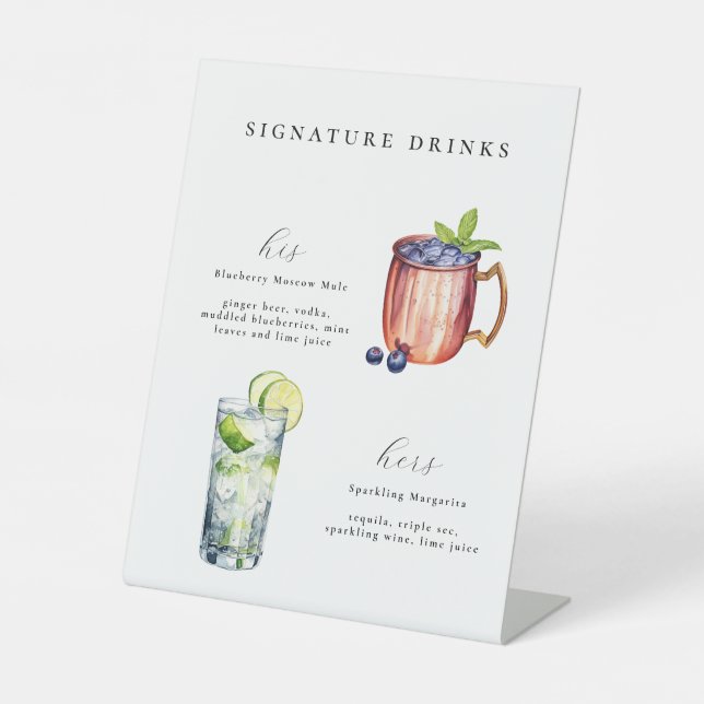 Signe De Table Mariage des boissons de signature (Recto)