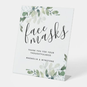 Signe De Table Mariage des masques faciaux Eucalyptus