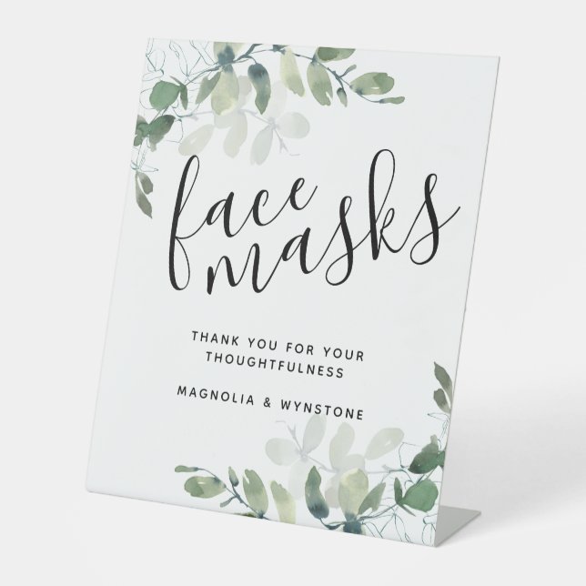 Signe De Table Mariage des masques faciaux Eucalyptus (Recto)