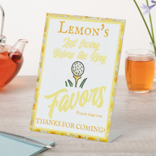 Signe De Table Mariage du Bachelorette Golf Jaune Blanc