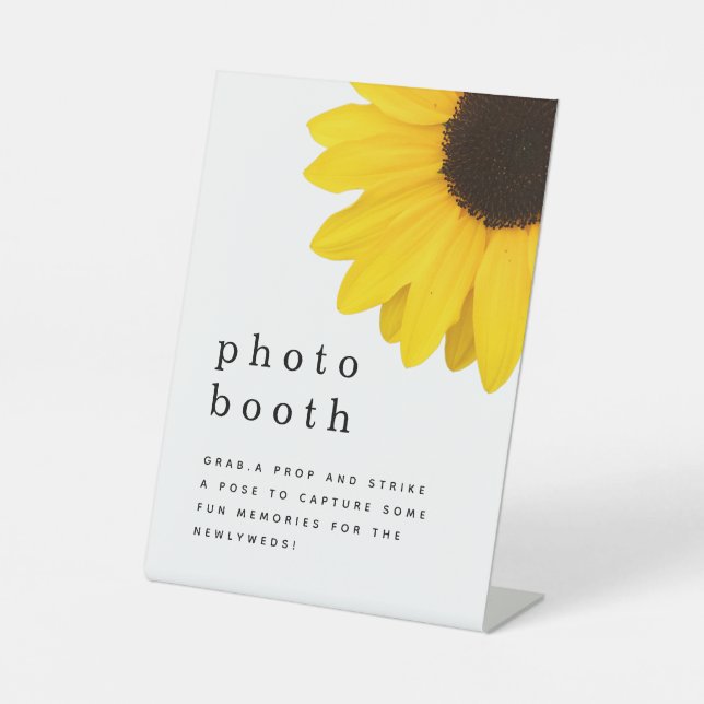 Signe De Table Mariage du stand de photo de tournesol jaune géant (Recto)