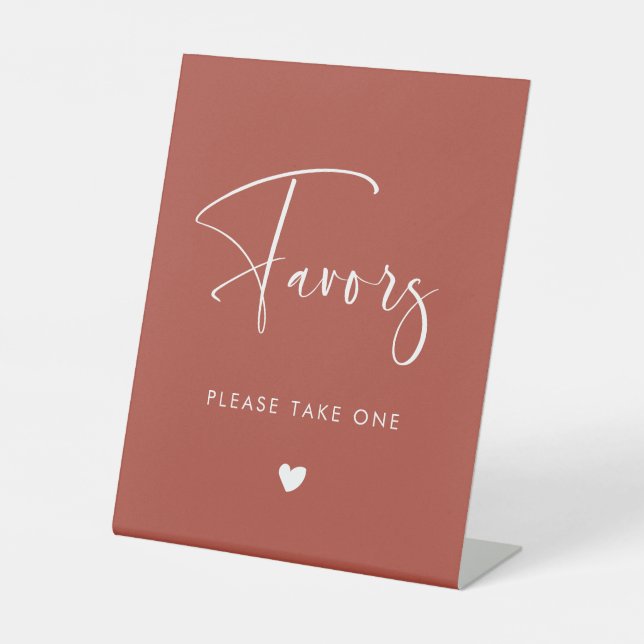 Signe De Table Mariage élégant et moderne en terre cuite Faveurs (Recto)
