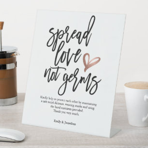 Signe De Table Mariage Étaler l'amour pas les germes Script