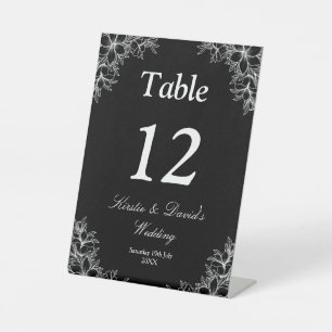 Signe De Table Mariage Floral Orné Blanc