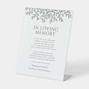 Signe De Table Mariage fusain gris feuille monogramme amour mémoi