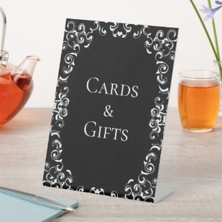 Signe De Table Mariage gothique noir et blanc