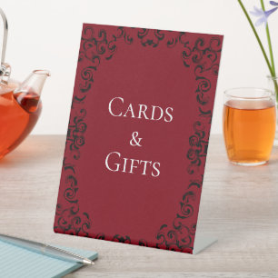Signe De Table Mariage gothique noir rouge