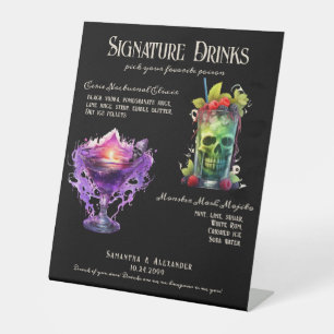Signe De Table Mariage gothique Whimsigoth 1 Signature Boissons S