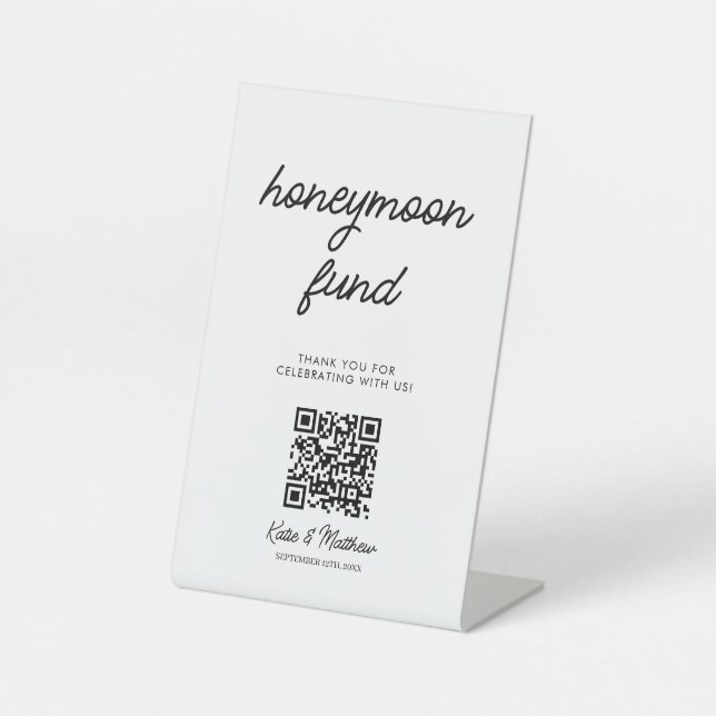 Signe De Table Mariage Honeymoon Fund Code QR (Recto)