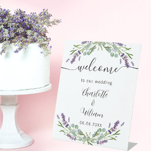 Signe De Table Mariage lavande eucalyptus verdure bienvenue