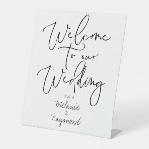 Signe De Table Mariage manuscrit Bienvenue À Notre Mariage