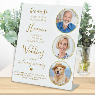 Signe De Table Mariage Memorial Custom Gold 3 Photo Heaven Poem