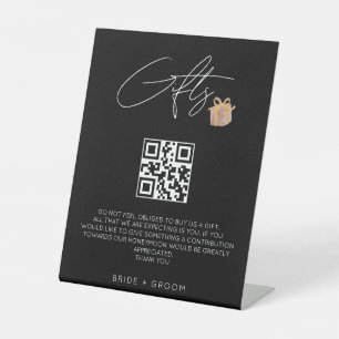 Signe De Table Mariage minimaliste du registre de cadeaux QR hone