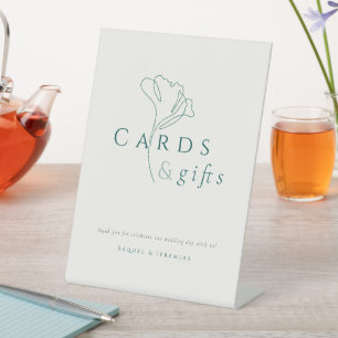 Signe De Table Mariage Minimaliste Élégant Émeraude "Cartes & Cad