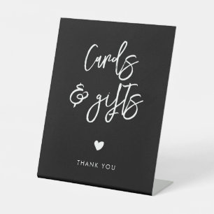 Signe De Table Mariage moderne contemporain noir cartes & cadeaux