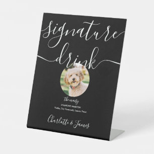 Signe De Table Mariage noir et blanc Signature pour animaux de co