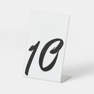 Signe De Table Mariage noir Numéro de table 10 Piédestal