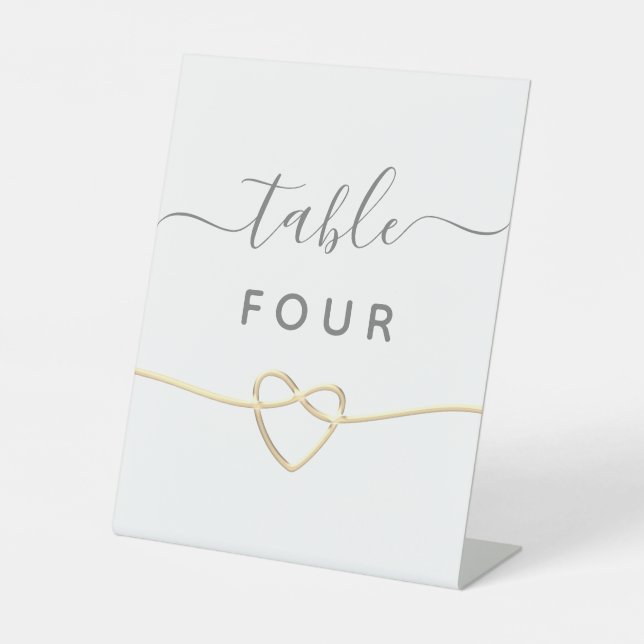 Signe De Table Mariage Numéro de table Signal piédestal (Recto)