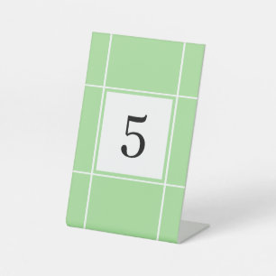 Signe De Table Mariage nuptiale vert et blanc simple Numéro de ta