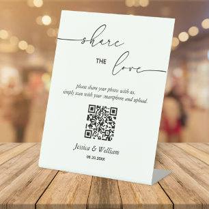Signe De Table Mariage Partager L'Amour Photo Partager QR Code