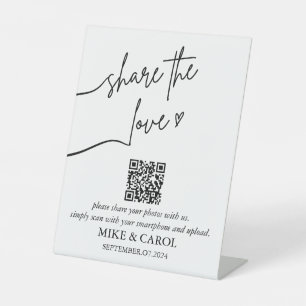 Signe De Table Mariage Partager L'Amour Photo Partager QR Code