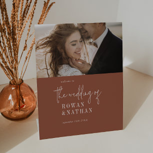 Signe De Table Mariage photo moderne chic en terre cuite rouille