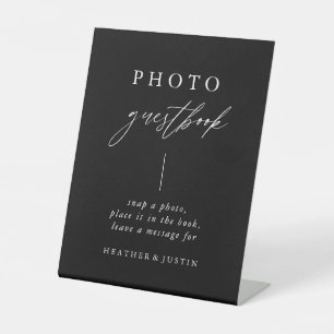 Signe De Table Mariage photo noir Calligraphie Signal