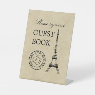 Signe De Table Mariage postal vintage Tour Eiffel Paris