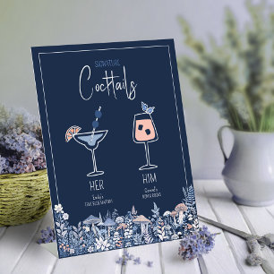 Signe De Table Mariage sauvage et lunatique Signature Boissons ID