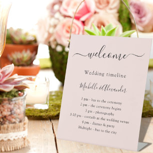 Signe De Table Mariage timeline promgramme rose or bienvenue