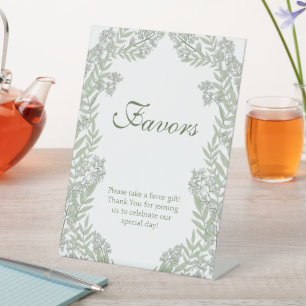 Signe De Table Mariage vert olive Faveurs Vintages