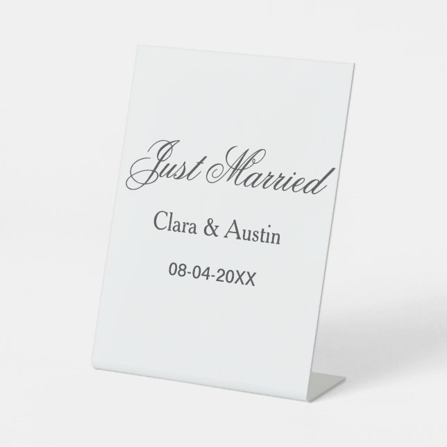 Signe De Table Mariés add nom couple date année simulation de mar (Recto)