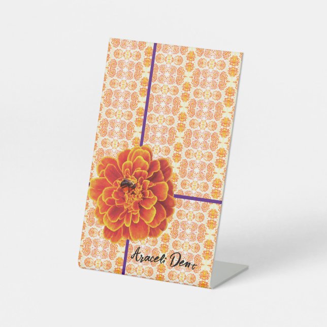 Signe De Table Marigolds et Bee (Recto)