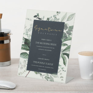 Signe De Table Marine Black Leafy Foliage Signature Boissons Cock