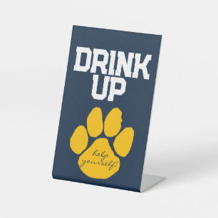 Signe De Table Marine Blue & Gold Pawprint Boire Table Graduation