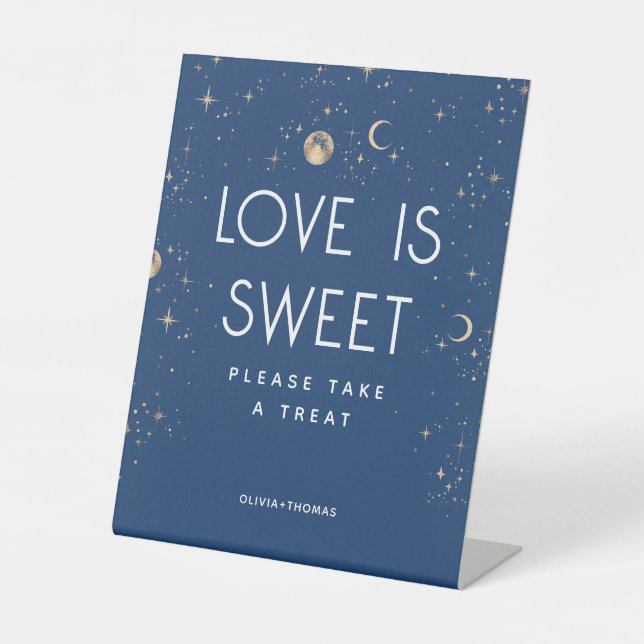 Signe De Table Marine Céleste L'amour bleu est Mariage doux (Recto)
