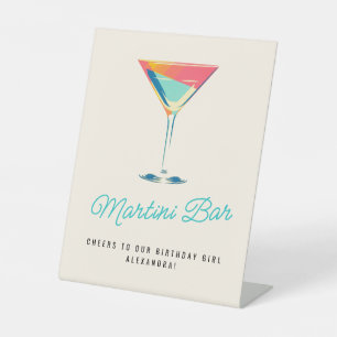 Signe De Table Martini Bar Retro Cocktail Anniversaire