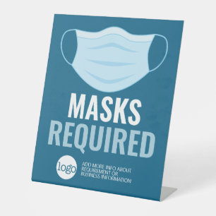 Signe De Table Masque requis avec dessin et texte supplémentaire