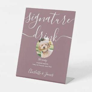 Signe De Table Mauve Mariage Pet Signature Boire