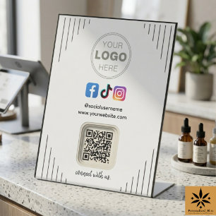 Signe De Table Médias Sociaux Modernes   Instagram Facebook Code 