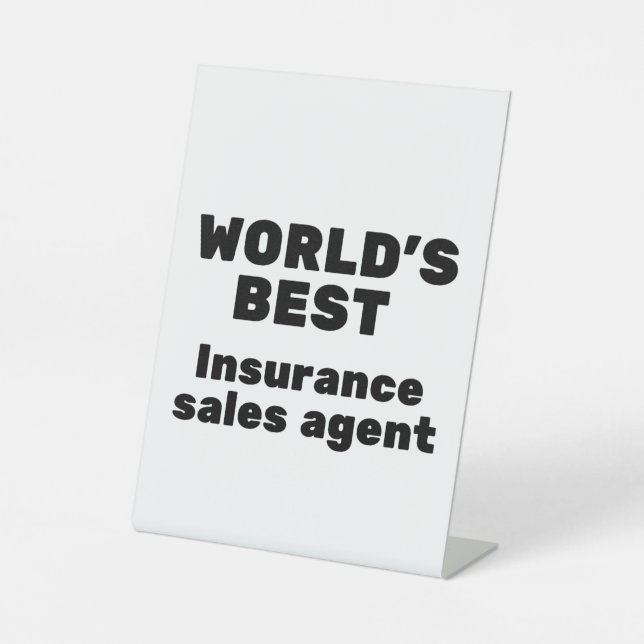 Signe De Table Meilleur agent commercial d'assurance au monde (Recto)
