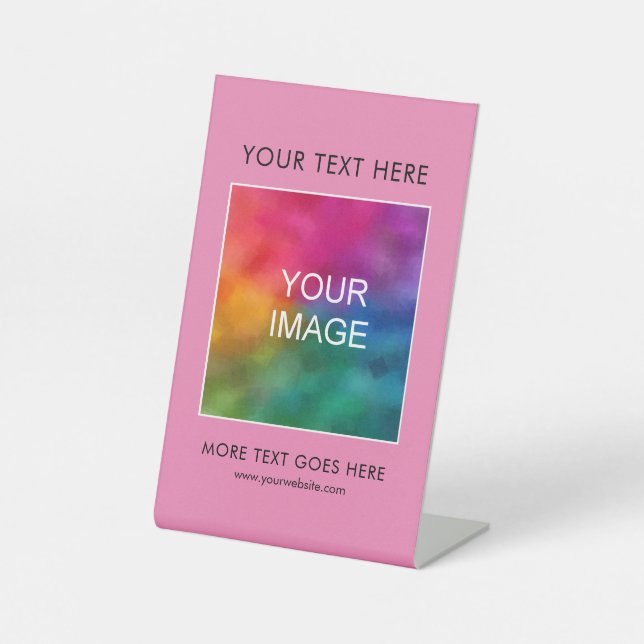 Signe De Table Meilleure entreprise Logo Text Ici Moderne Rose (Recto)