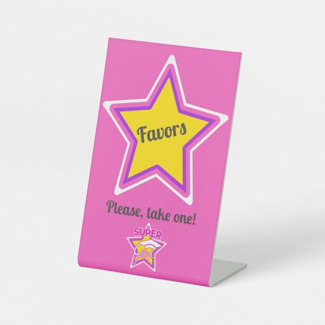 Signe De Table Meilleure Graduation Super Rose - Faveurs (Recto)