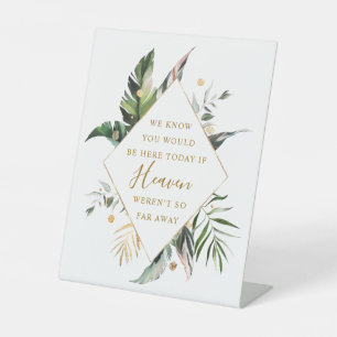 Signe De Table Mémorial du Mariage d'or Feuille de l'aquarelle tr