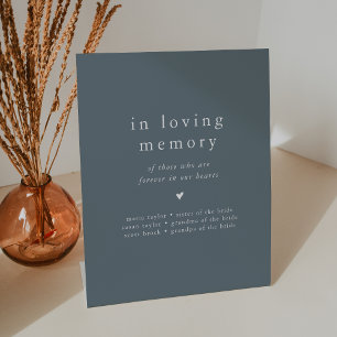 Signe De Table Mémorial Mariage EMELIA Marine Bleu In Love Memory