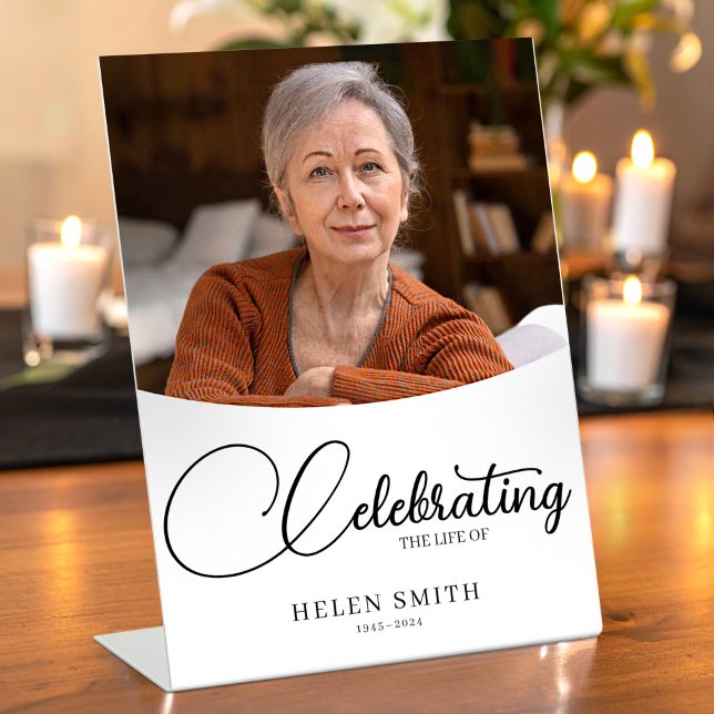 Signe De Table Memorial Poster Celebration of Life for Mom (Funeral Poster Celebration of Life for Mom Pedestal Sign, Memory Table Sign)