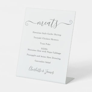 Signe De Table Menu Alimentaire Signature Script Gris Et Blanc