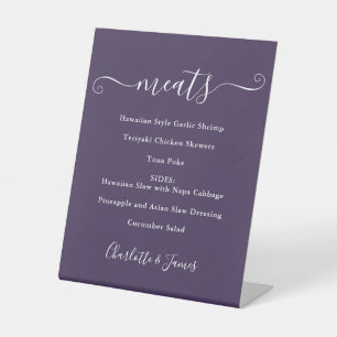 Signe De Table Menu Alimentation Signature Script Purple