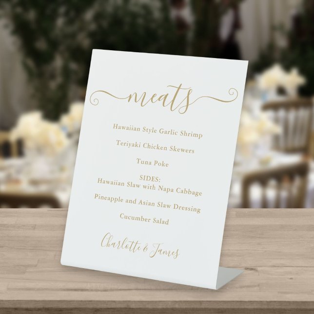 Signe De Table Menu Aliments - Script de signature or (Créateur téléchargé)