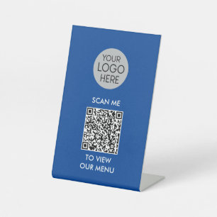 Signe De Table Menu Analyser le code QR pour afficher   Logo d'en